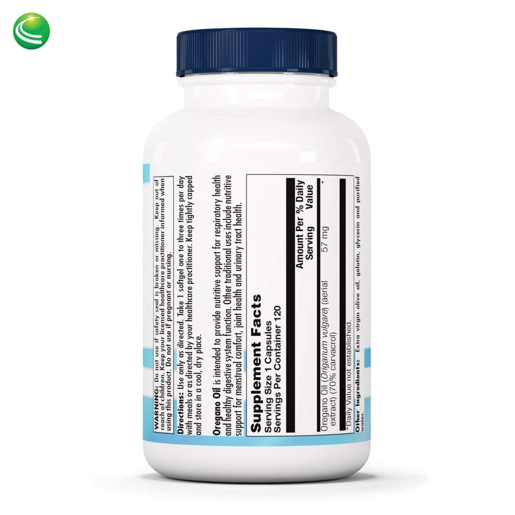 Nutra BioGenesis - Oregano Oil - Breathing and Digestive Support - 120 Capsules