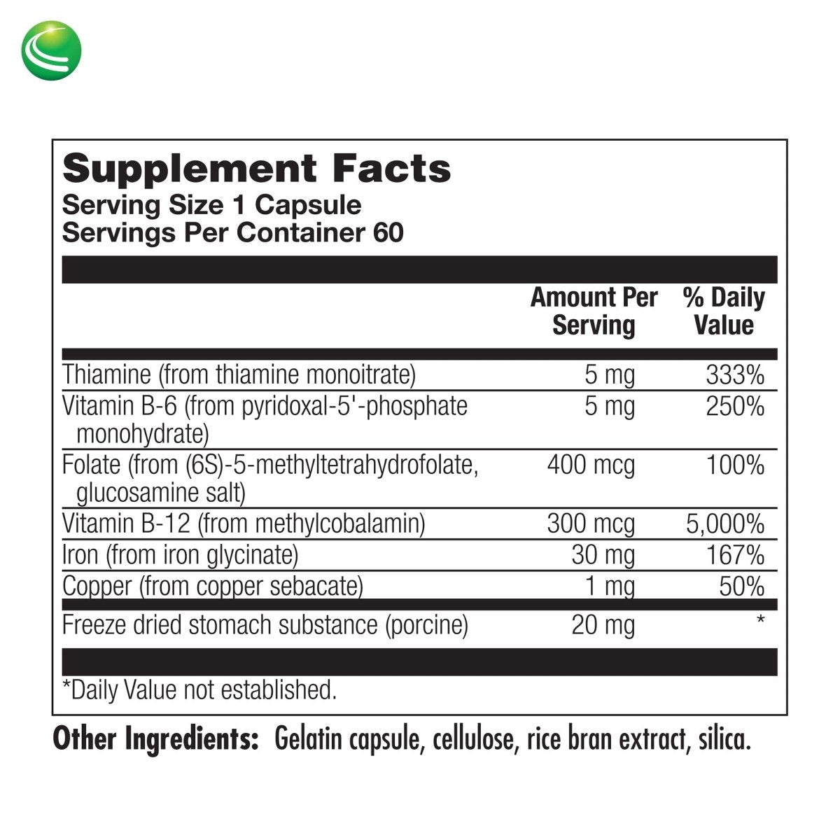Nutra BioGenesis - Ultra Hematinic -, Soutien des globules rouges et énergie - 60 capsules