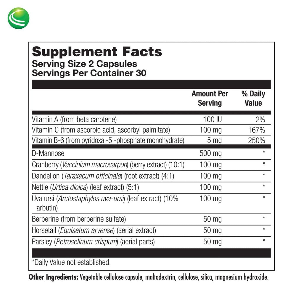 Nutra BioGenesis - UT Max Protect - Extrait de canneberge, D-mannose, busserole et vitamine A pour le soutien des voies urinaires, la santé rénale et le confort de la vessie - Sans gluten, végétalien, sans OGM - 60 gélules