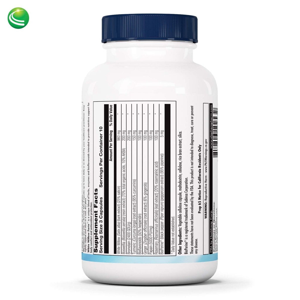 Nutra BioGenesis - Saule blanc Forte - Écorce de saule blanc, Boswellia et Curcuma pour aider à soutenir le confort corporel et l'équilibre des cytokines 10253 - 30 gélules