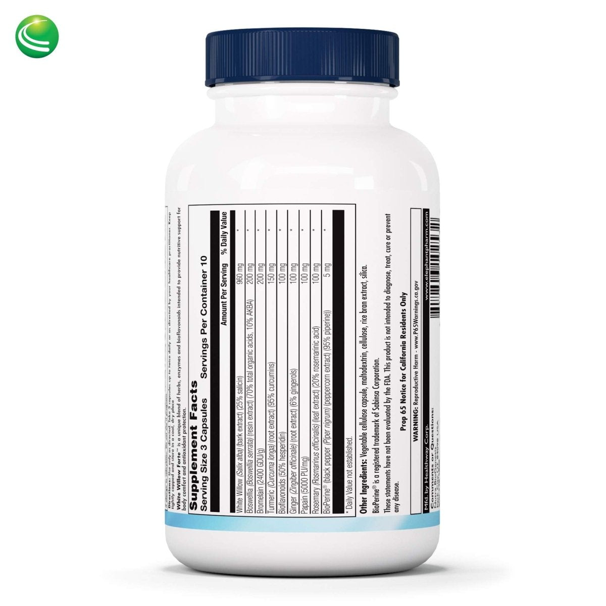 Nutra BioGenesis - Saule blanc Forte - Écorce de saule blanc, Boswellia et Curcuma pour aider à soutenir le confort corporel et l'équilibre des cytokines 10253 - 30 gélules