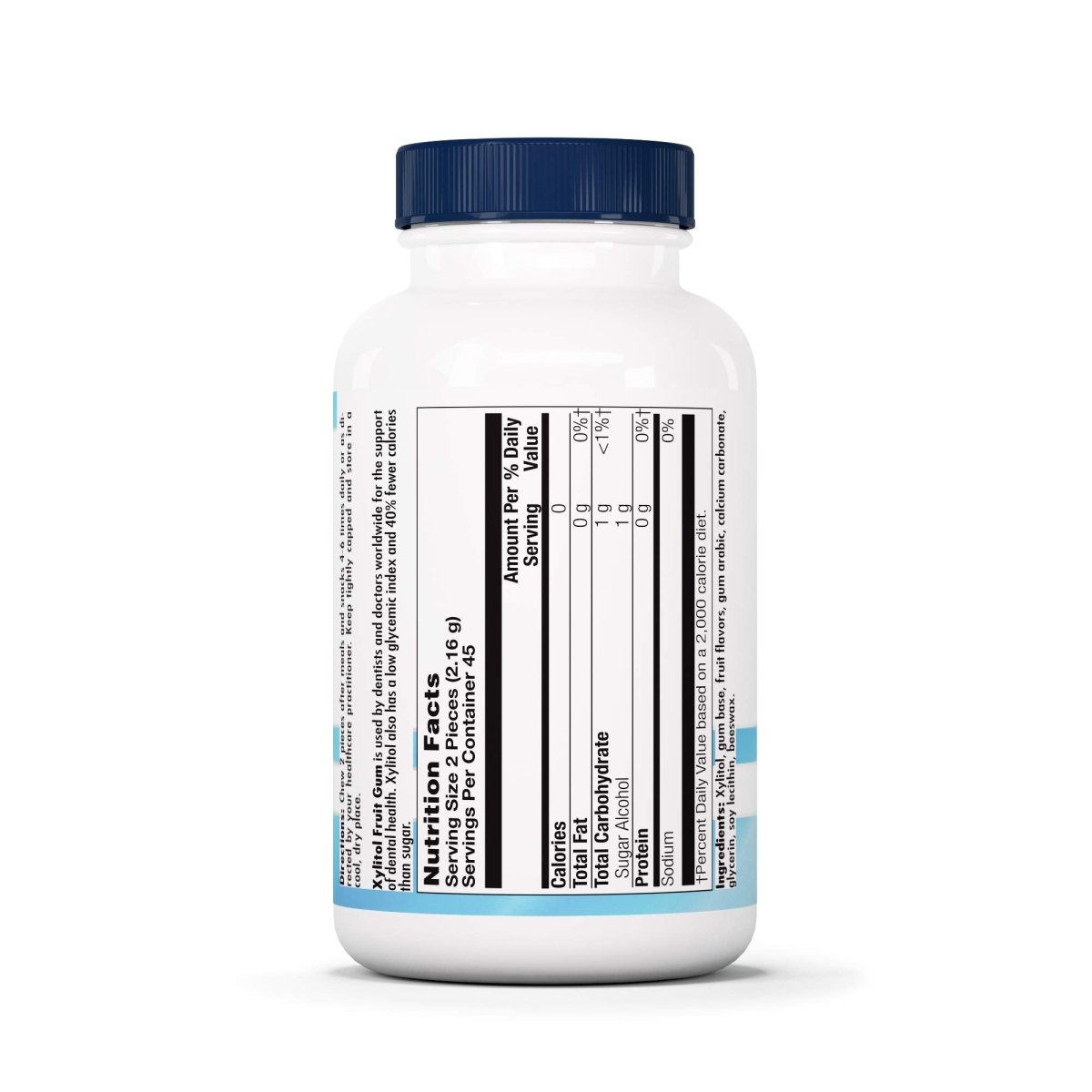 Nutra BioGenesis Gomme au Xylitol - Xylitol et cire d'abeille pour les soins bucco-dentaires et la santé dentaire - 90 pièces, 1 flacon