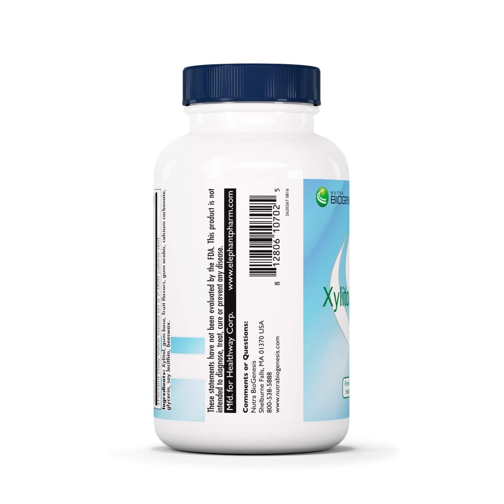 Nutra BioGenesis Gomme au Xylitol - Xylitol et cire d'abeille pour les soins bucco-dentaires et la santé dentaire - 90 pièces, 1 flacon