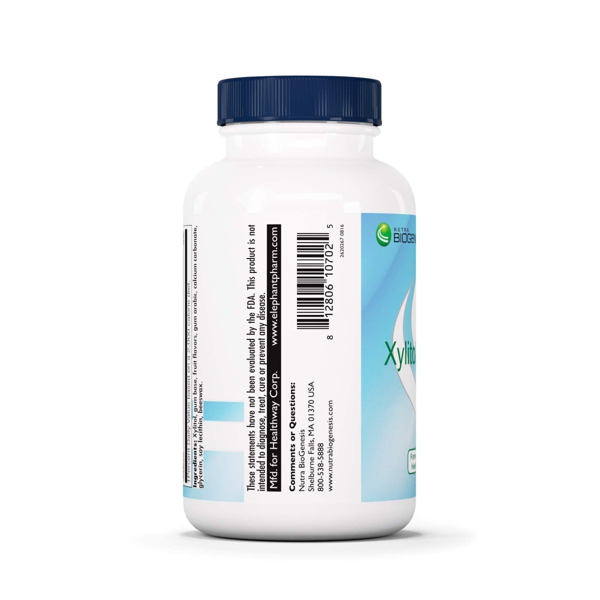 Nutra BioGenesis Gomme au Xylitol - Xylitol et cire d'abeille pour les soins bucco-dentaires et la santé dentaire - 90 pièces, 1 flacon