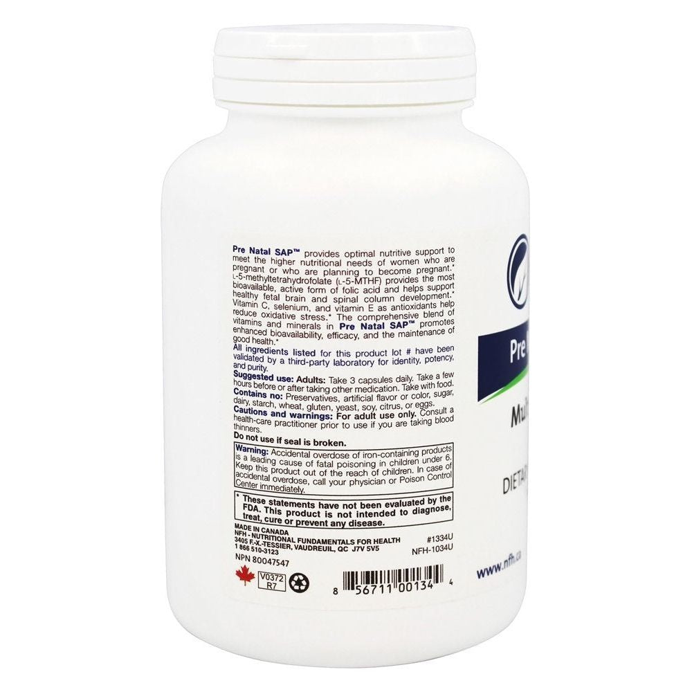 Nutritional Fundamentals for Health SAP prénatal 180 capsules
