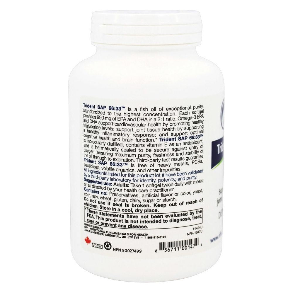 Nutriments fondamentaux pour la santé Trident SAP 66:33 120 gélules