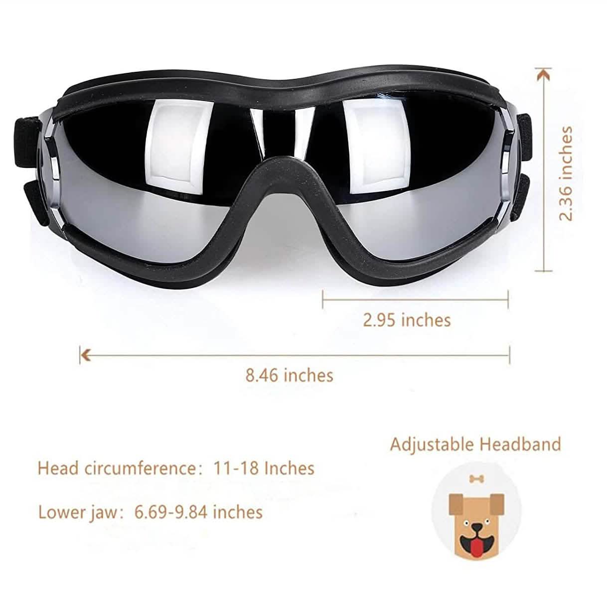 Lunettes de soleil pour chien NVTED avec sangle réglable pour chien moyen ou grand