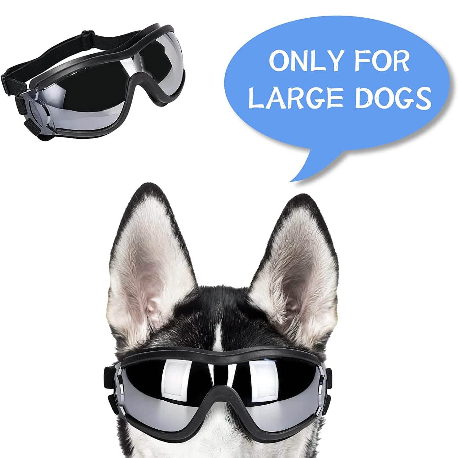 Lunettes de soleil pour chien NVTED avec sangle réglable pour chien moyen ou grand