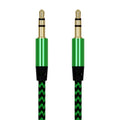 Câble audio auxiliaire 3,5 mm tressé en nylon 1 m pour téléphone portable, voiture, écouteurs, haut-parleurs