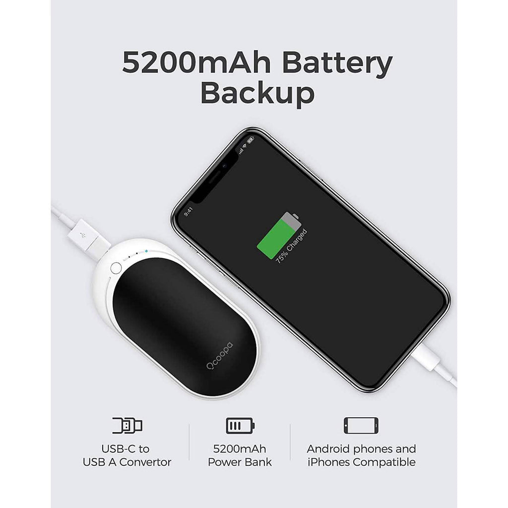 Chauffe-mains électrique portable de poche/batterie externe OCOOPA 5200 mAh