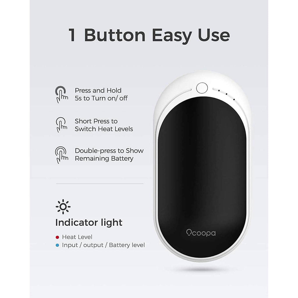 Chauffe-mains électrique portable de poche/batterie externe OCOOPA 5200 mAh