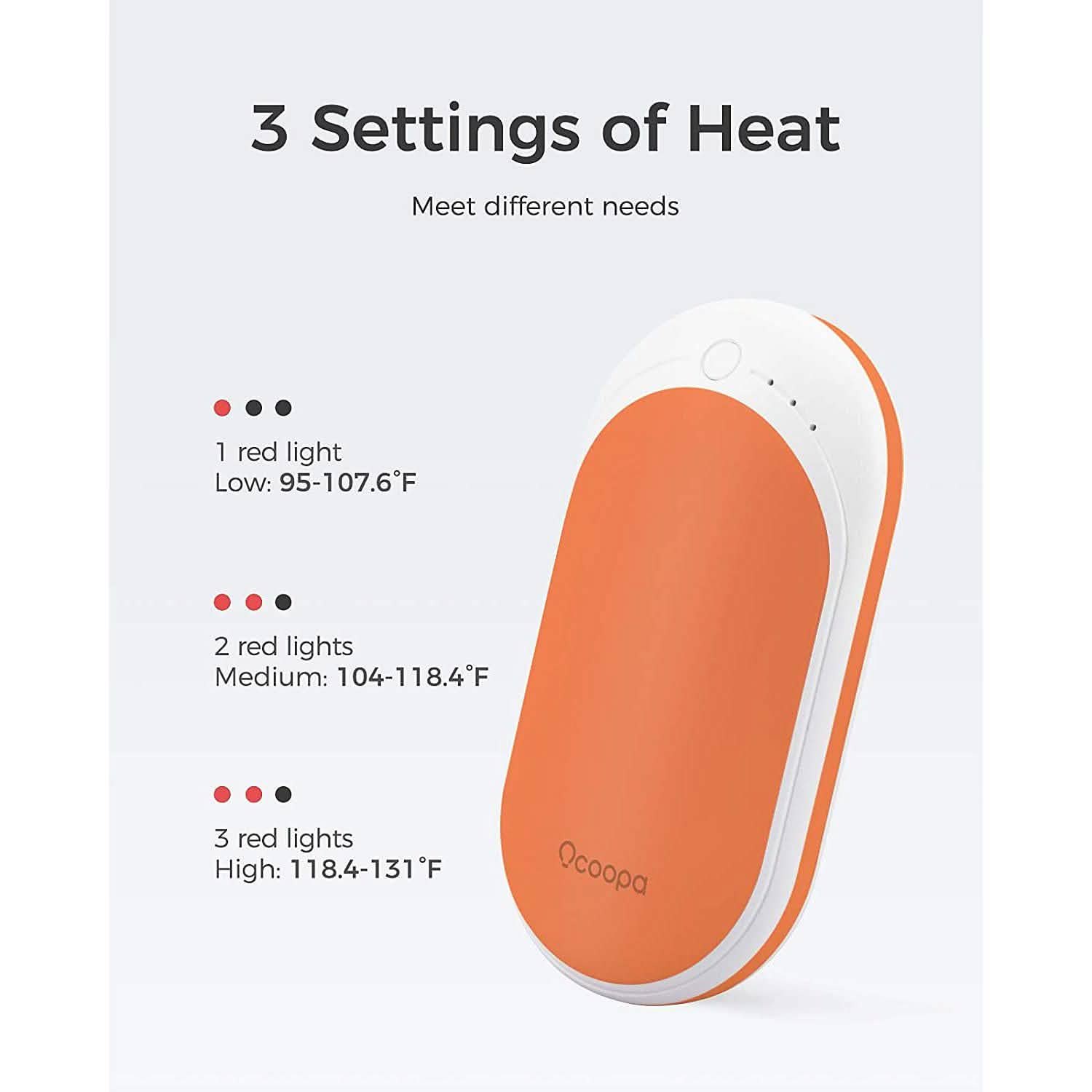 Chauffe-mains électrique portable de poche/batterie externe OCOOPA 5200 mAh