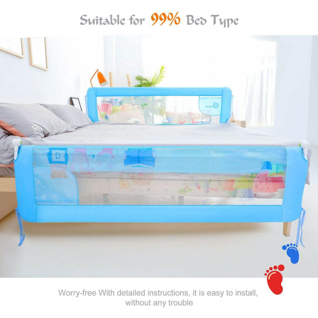 Odoland 180cm 71" Barrière de Lit Sécurité Anti-chute Pliable Bébé Enfant Tout-petit