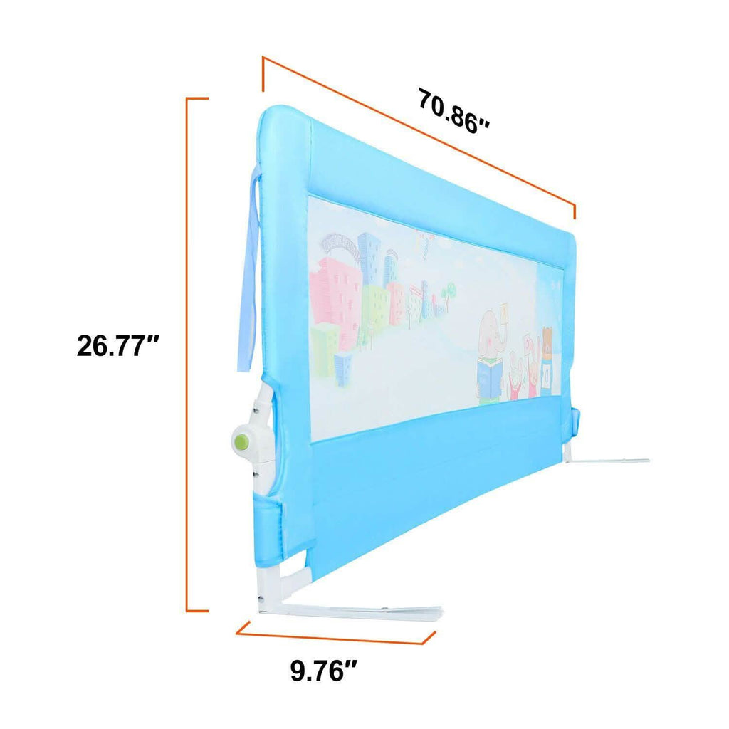 Odoland 180cm 71" Barrière de Lit Sécurité Anti-chute Pliable Bébé Enfant Tout-petit