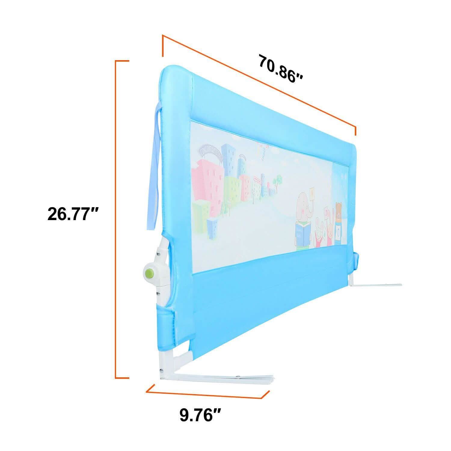 Odoland 180cm 71" Barrière de Lit Sécurité Anti-chute Pliable Bébé Enfant Tout-petit