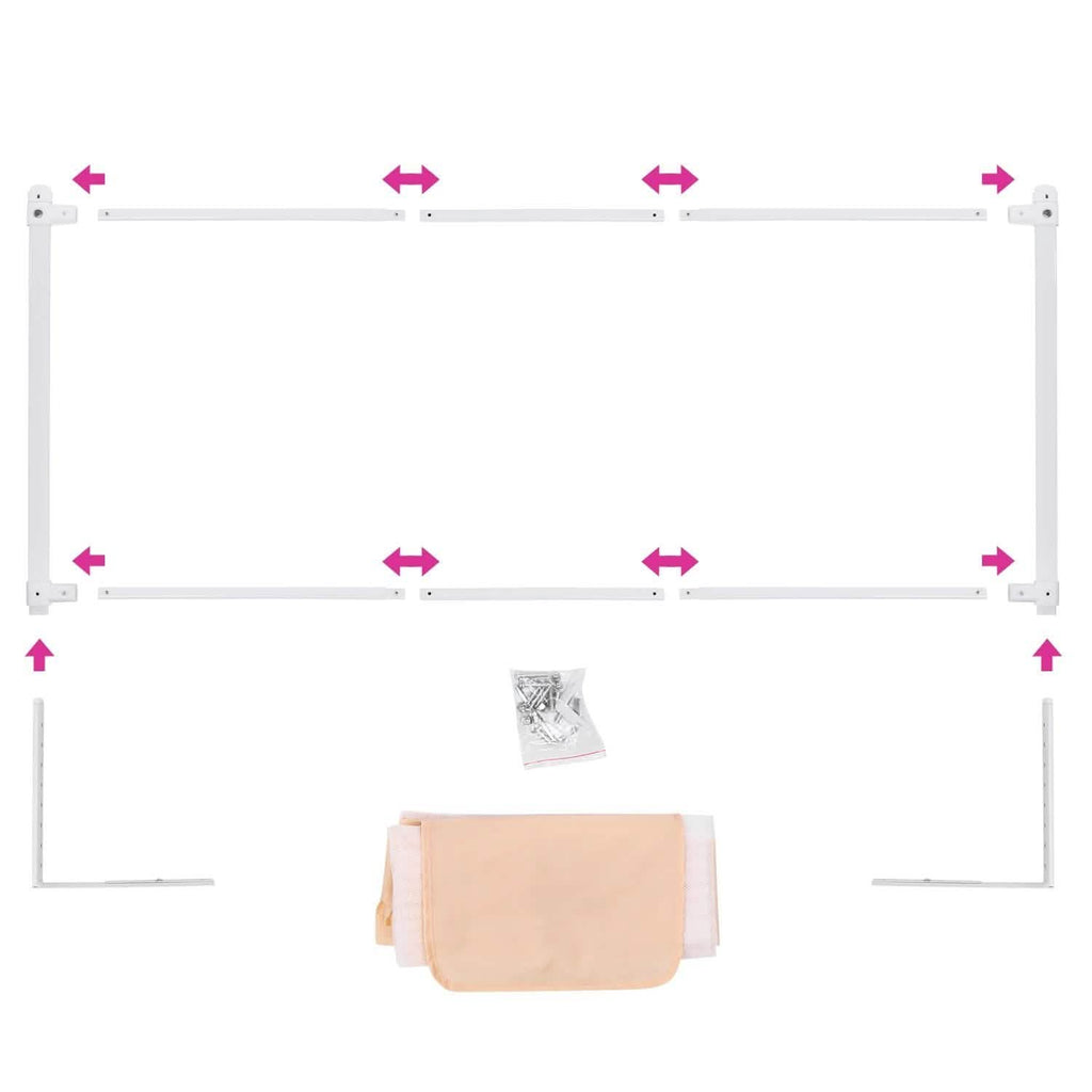 Odoland Barrière de sécurité pliable 178 cm pour lit bébé et tout-petit, protection antichute
