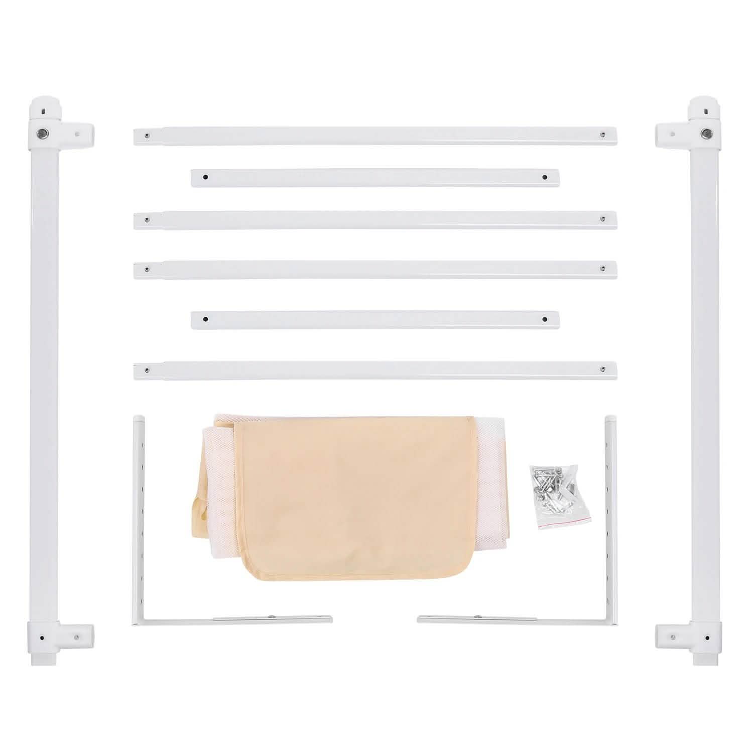 Odoland Barrière de sécurité pliable 178 cm pour lit bébé et tout-petit, protection antichute