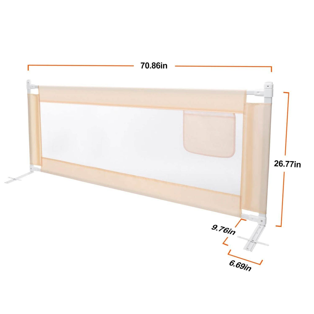 Odoland Barrière de sécurité pliable 178 cm pour lit bébé et tout-petit, protection antichute