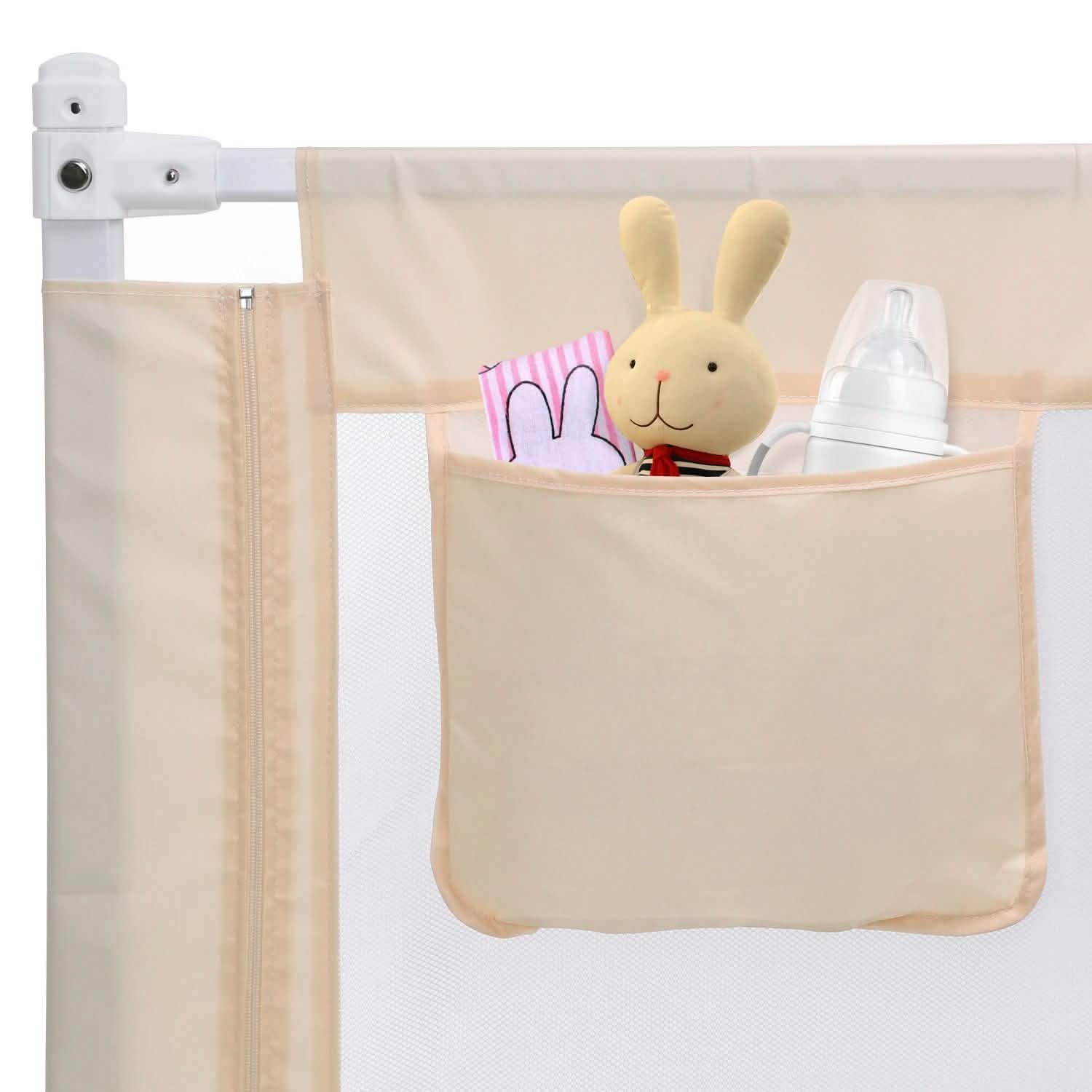 Odoland Barrière de sécurité pliable 178 cm pour lit bébé et tout-petit, protection antichute