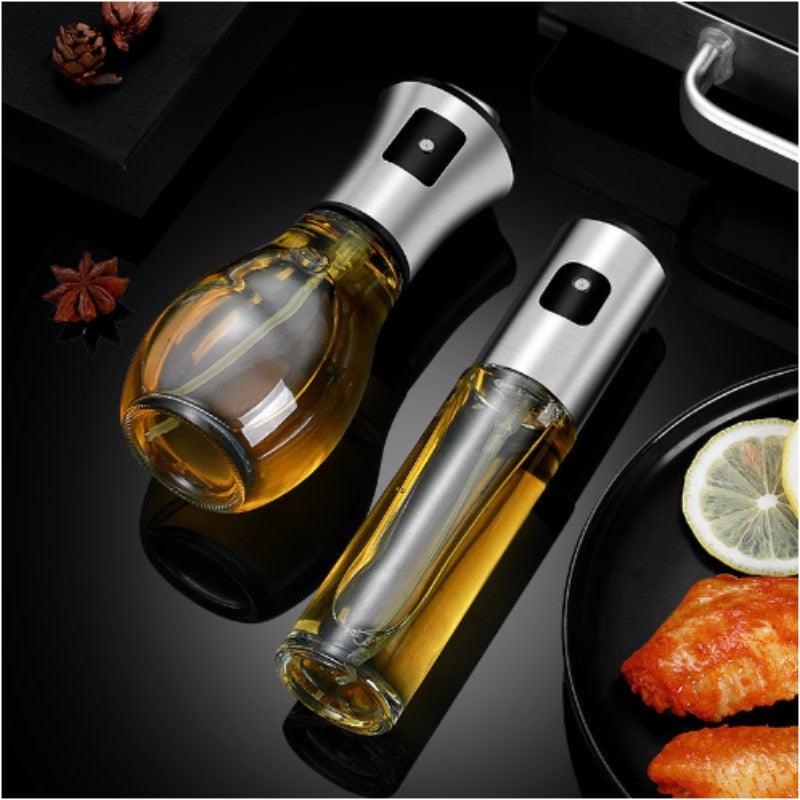 Vaporisateur d'huile pour la cuisson Bouteille de spray multifonction pour barbecue Friteuse à air Bouteille en verre Bouteille d d'huile Distributeur Bouteille de spray pour salade, pâtisserie, grillades, rôtissage, friture