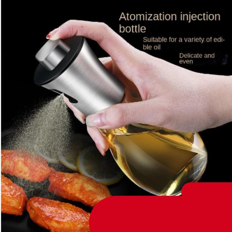 Vaporisateur d'huile pour la cuisson Bouteille de spray multifonction pour barbecue Friteuse à air Bouteille en verre Bouteille d d'huile Distributeur Bouteille de spray pour salade, pâtisserie, grillades, rôtissage, friture