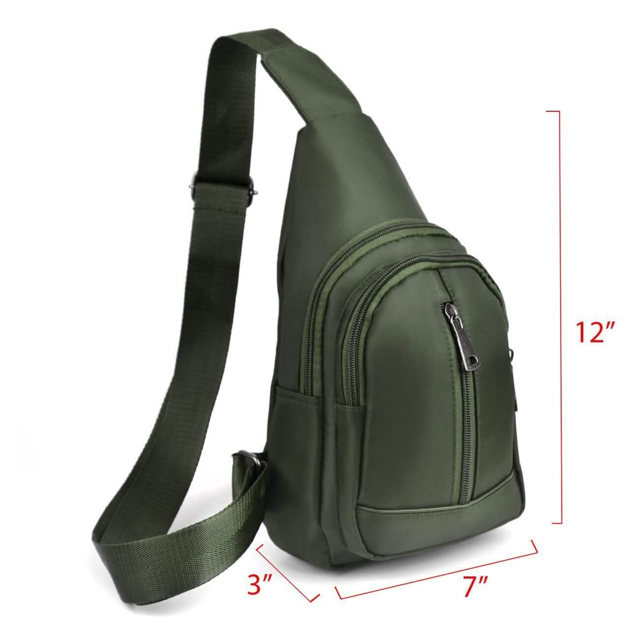 Sac à bandoulière croisé Olive avec sangle réglable