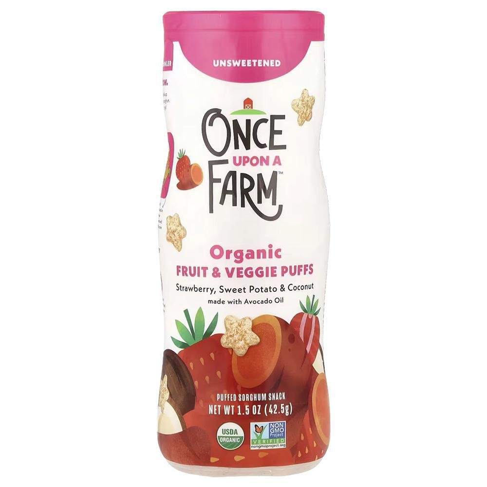 Once Upon A Farm - Soufflés Bio Fruits & Légumes « Fraise, Patate Douce & Noix de Coco » (43g)