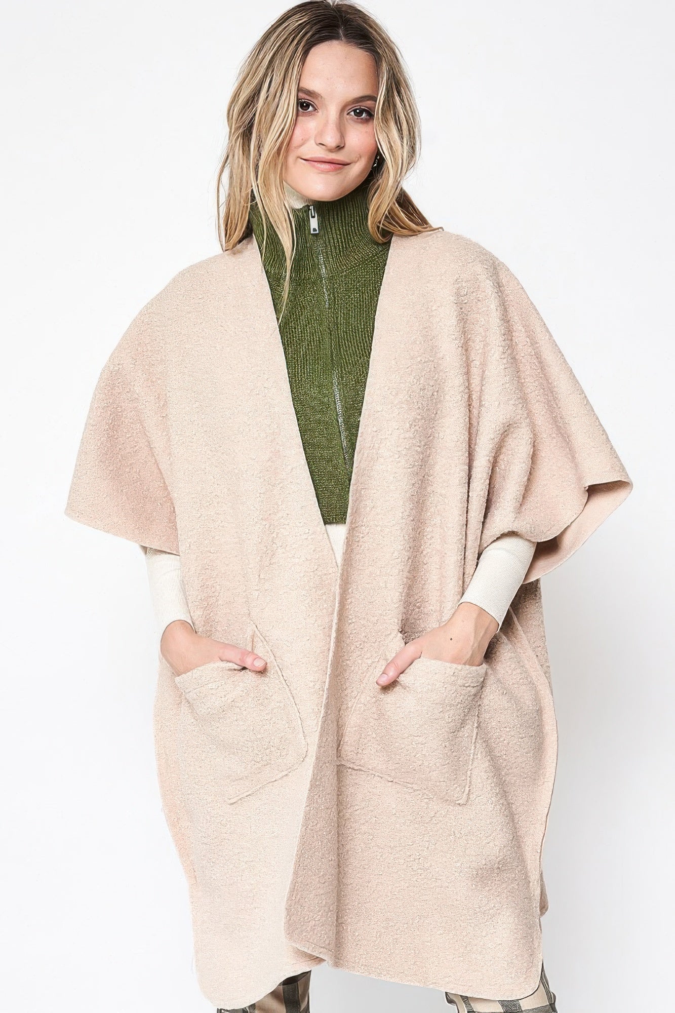 Kimono à poche ouverte sur le devant
