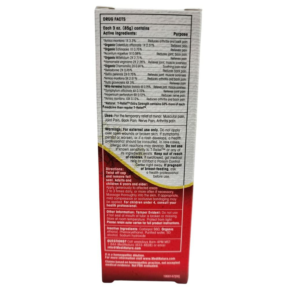 Medinatura T-Relief Arnica +12 Gel extra fort contre la douleur arthritique 3 oz