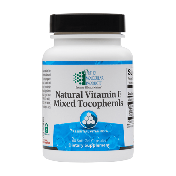Ortho Molecular Natural Vitamin E Mixed Tocopherols 60 Soft Gel