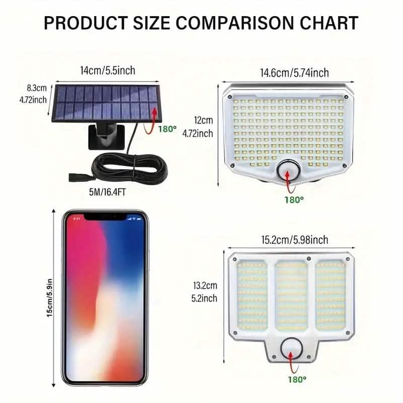 Lampes de sécurité solaires à LED d'extérieur