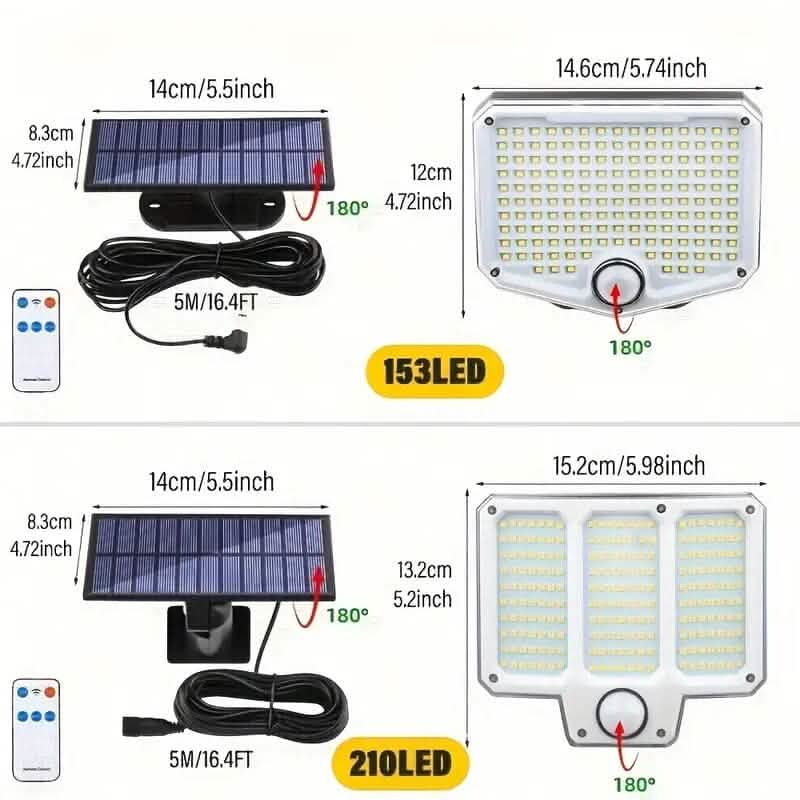 Lampes de sécurité solaires à LED d'extérieur