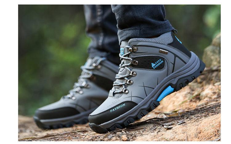Bottes d'extérieur antidérapantes pour hommes, chaussures de marche, d'escalade, de randonnée, bottes de sport de montagne, bottes de chasse pour hommes, bottes de neige d'hiver à la cheville, chaudes, résistantes à l'eau, antidérapantes et souples