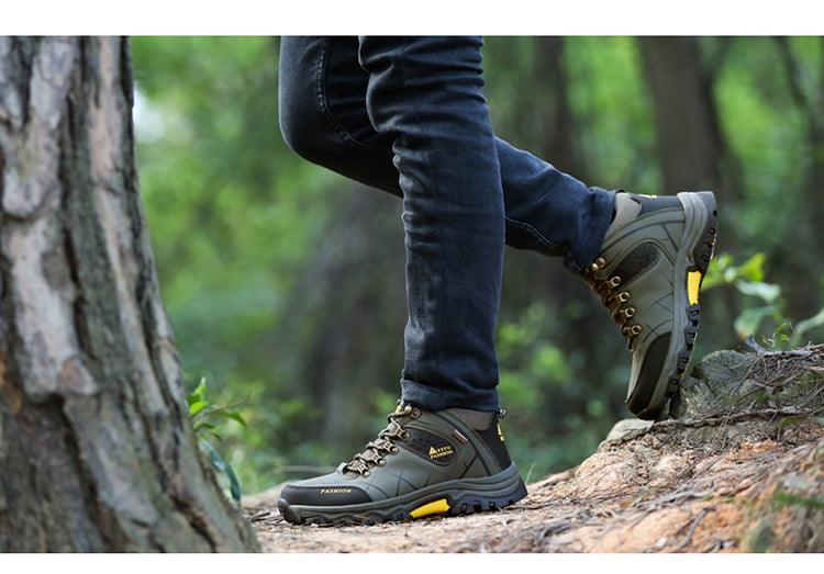 Bottes d'extérieur antidérapantes pour hommes, chaussures de marche, d'escalade, de randonnée, bottes de sport de montagne, bottes de chasse pour hommes, bottes de neige d'hiver à la cheville, chaudes, résistantes à l'eau, antidérapantes et souples