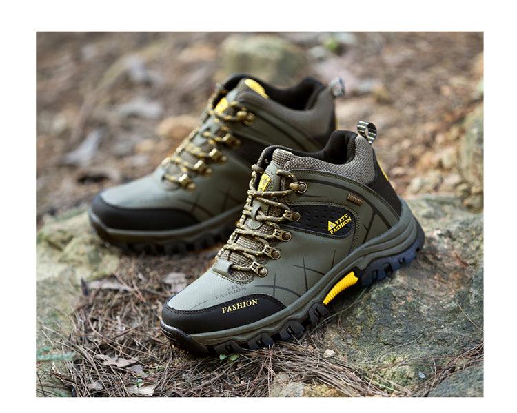 Bottes d'extérieur antidérapantes pour hommes, chaussures de marche, d'escalade, de randonnée, bottes de sport de montagne, bottes de chasse pour hommes, bottes de neige d'hiver à la cheville, chaudes, résistantes à l'eau, antidérapantes et souples