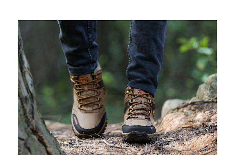 Bottes d'extérieur antidérapantes pour hommes, chaussures de marche, d'escalade, de randonnée, bottes de sport de montagne, bottes de chasse pour hommes, bottes de neige d'hiver à la cheville, chaudes, résistantes à l'eau, antidérapantes et souples