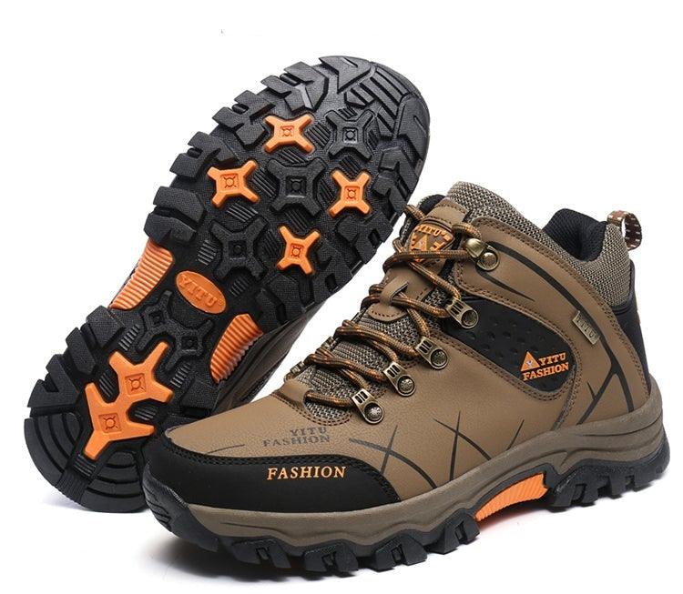 Bottes d'extérieur antidérapantes pour hommes, chaussures de marche, d'escalade, de randonnée, bottes de sport de montagne, bottes de chasse pour hommes, bottes de neige d'hiver à la cheville, chaudes, résistantes à l'eau, antidérapantes et souples