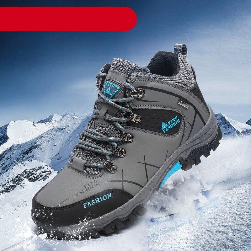 Bottes d'extérieur antidérapantes pour hommes, chaussures de marche, d'escalade, de randonnée, bottes de sport de montagne, bottes de chasse pour hommes, bottes de neige d'hiver à la cheville, chaudes, résistantes à l'eau, antidérapantes et souples