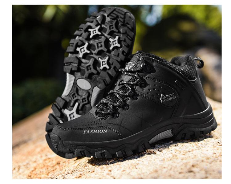 Bottes d'extérieur antidérapantes pour hommes, chaussures de marche, d'escalade, de randonnée, bottes de sport de montagne, bottes de chasse pour hommes, bottes de neige d'hiver à la cheville, chaudes, résistantes à l'eau, antidérapantes et souples
