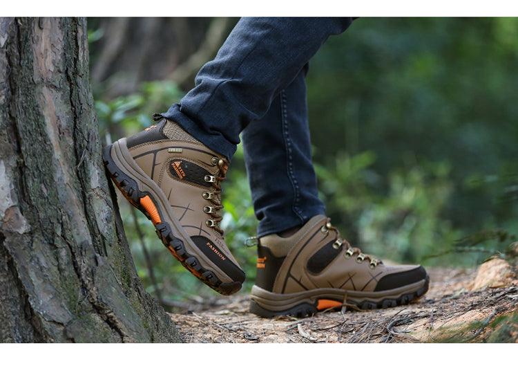 Bottes d'extérieur antidérapantes pour hommes, chaussures de marche, d'escalade, de randonnée, bottes de sport de montagne, bottes de chasse pour hommes, bottes de neige d'hiver à la cheville, chaudes, résistantes à l'eau, antidérapantes et souples