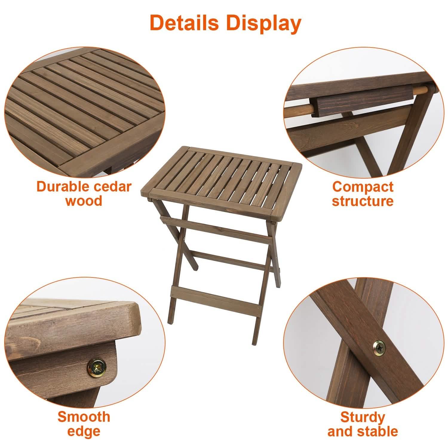 Table d'appoint d'extérieur, table pliante portable