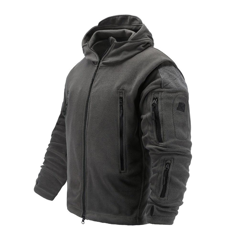 Veste polaire tactique d'extérieur légère uniforme douce décontractée à capuche Manteau polaire thermique Veste à capuche Vêtements de sport de plein air Randonnée Camping Vestes d'entraînement Homme Vêtements d'automne chauds et thermiques