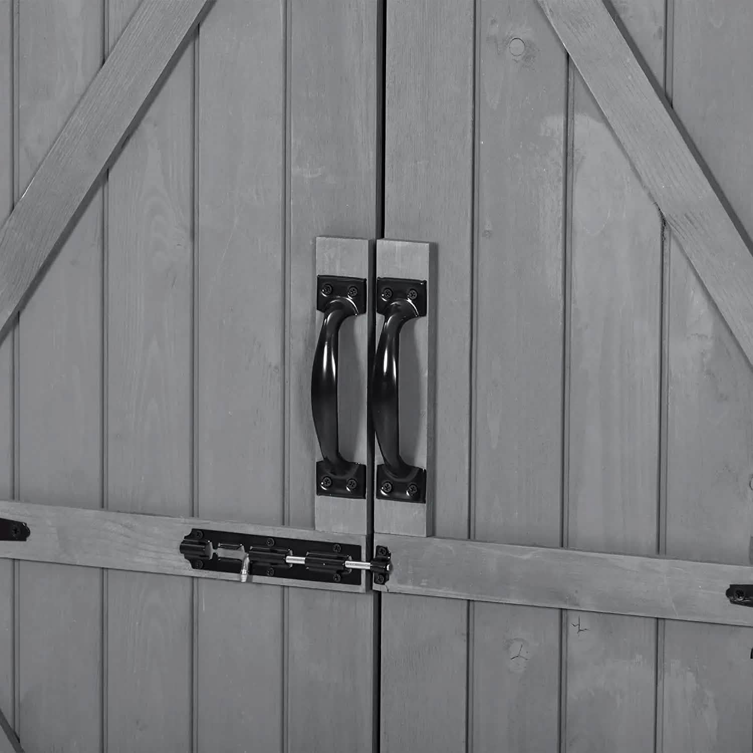 Abri de jardin en bois à toit incliné, avec organisateur d'outils et toit en asphalte étanche