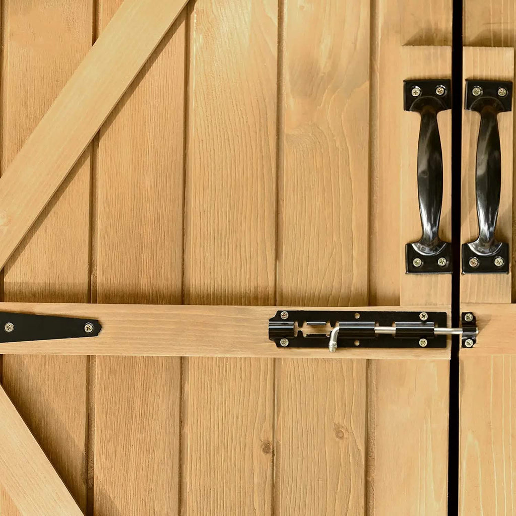 Abri de jardin en bois à toit incliné, avec organisateur d'outils et toit en asphalte étanche