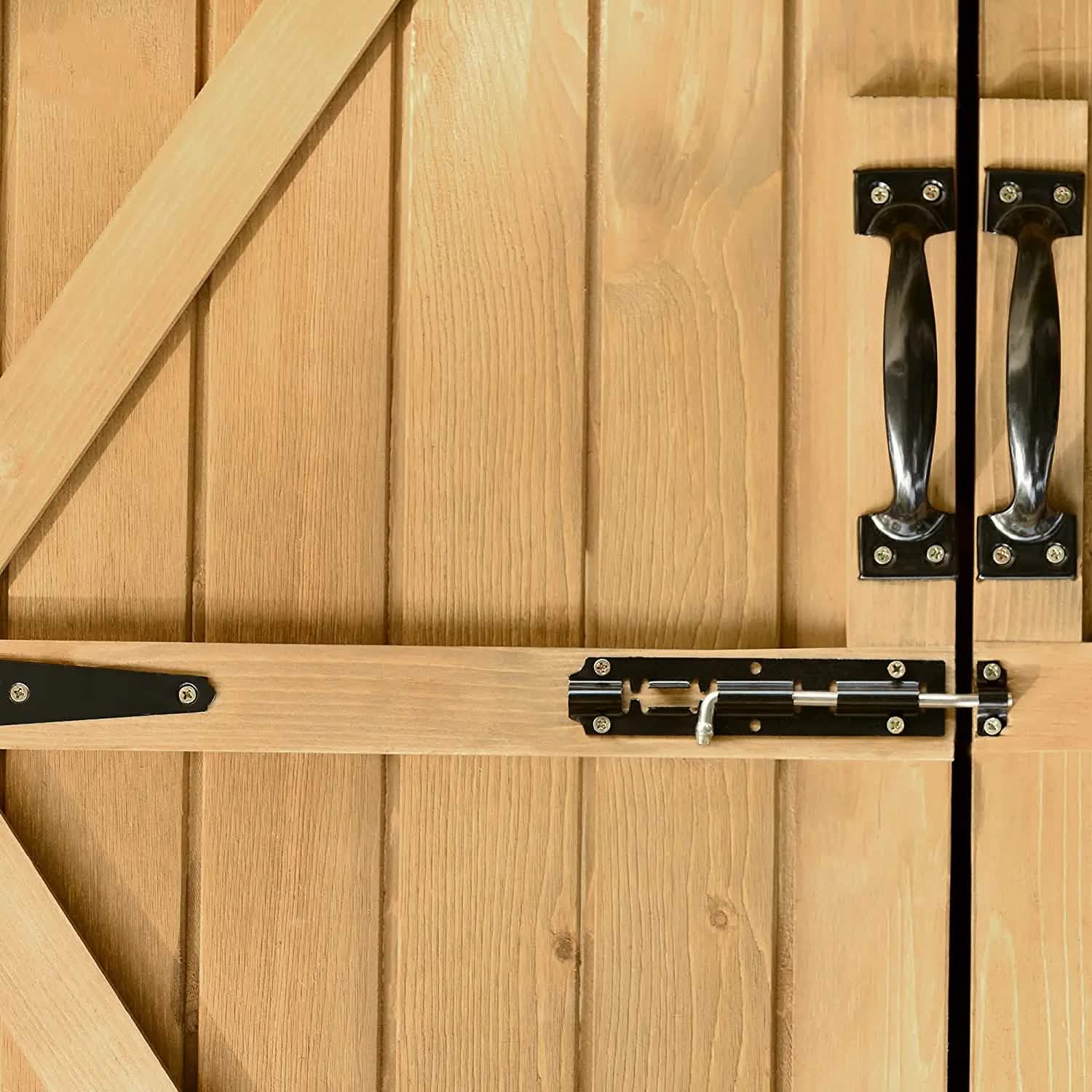Abri de jardin en bois à toit incliné, avec organisateur d'outils et toit en asphalte étanche