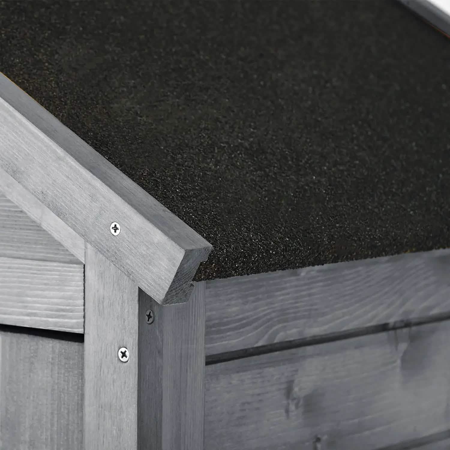 Abri de jardin en bois à toit incliné, avec organisateur d'outils et toit en asphalte étanche