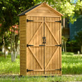 Abri de jardin en bois à toit incliné, avec organisateur d'outils et toit en asphalte étanche