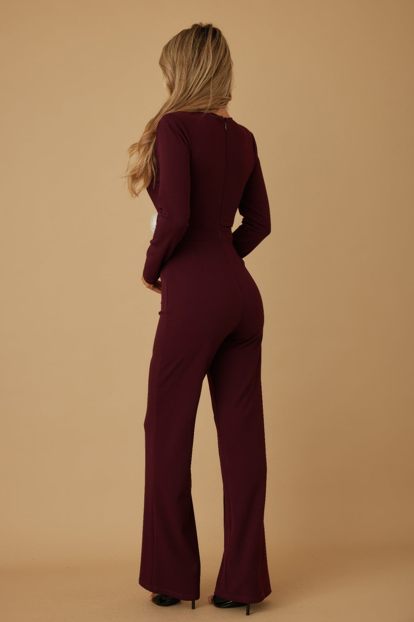 Combinaison-pantalon drapée en cristal ovale