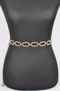 Ceinture chaîne grande taille en métal ovale