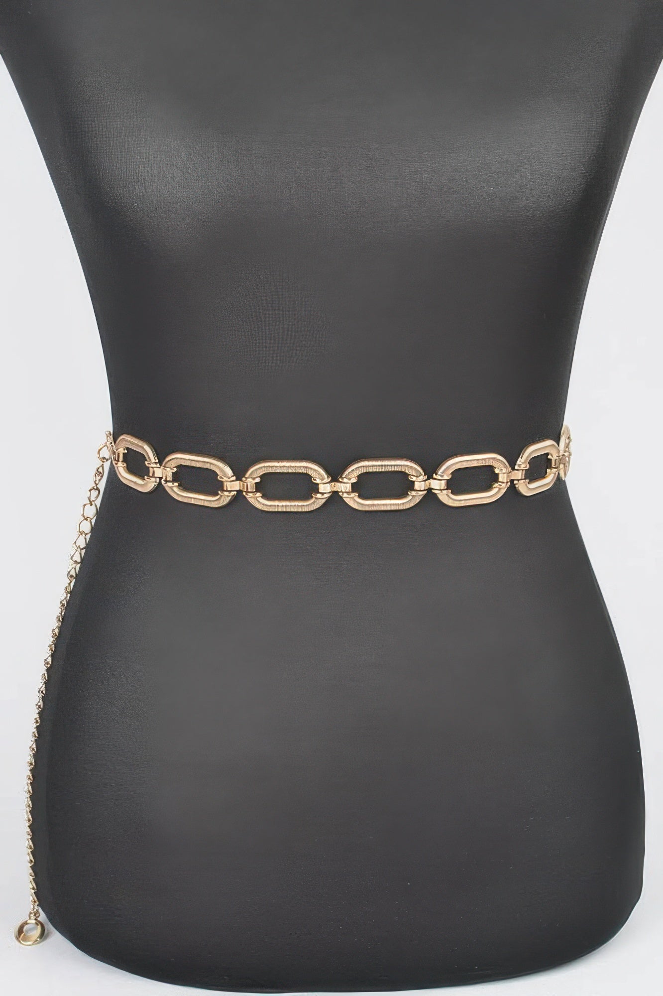 Ceinture chaîne grande taille en métal ovale